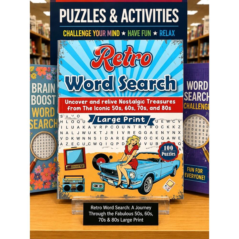 Retro Word Search: A Journey Through the Fabulous 50s, 60s, 70s & 80s Lg Print